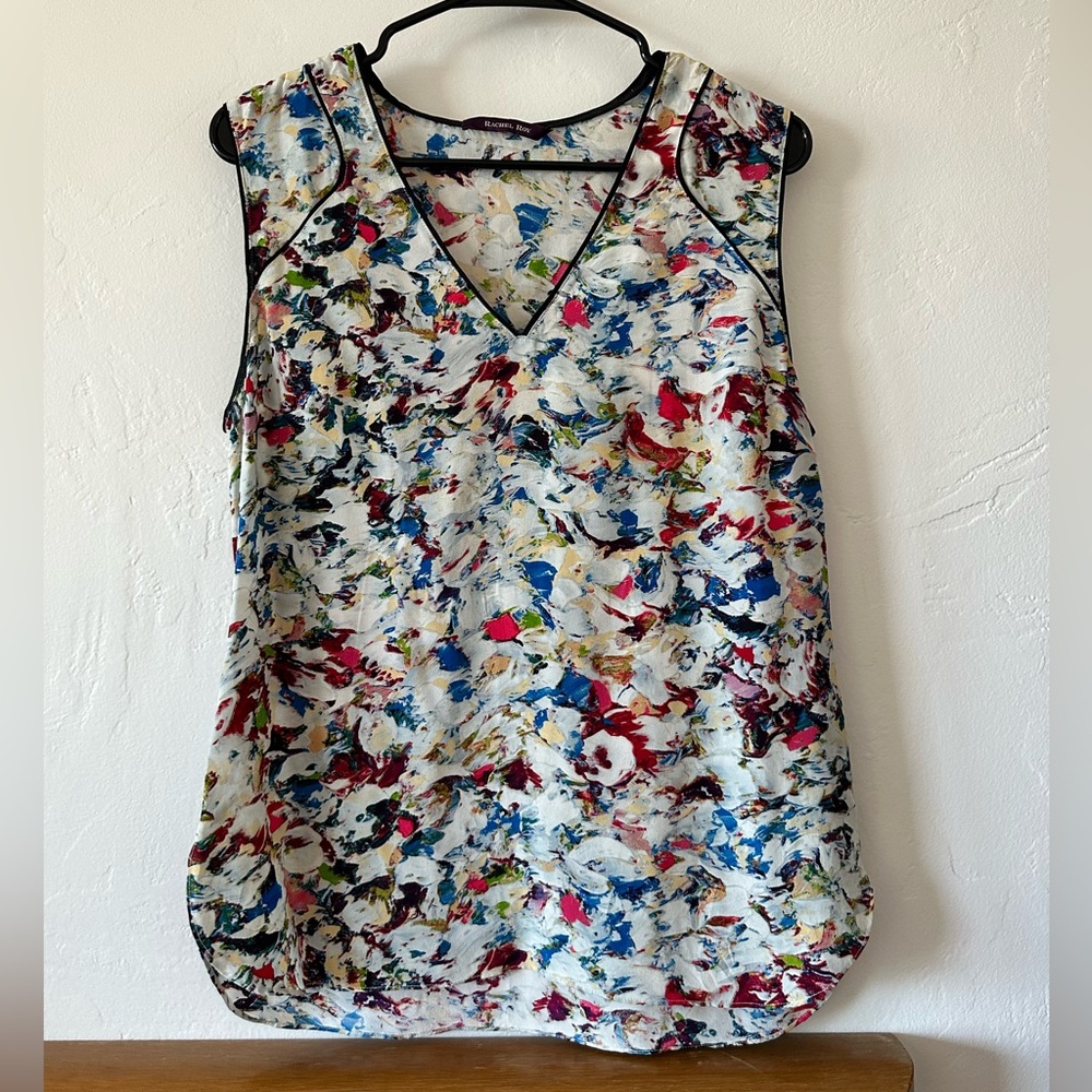 Rachel Roy Silk Watercolor Tank Blouse